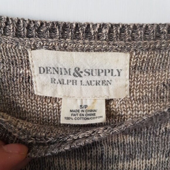 Denim & Supply Ralph Lauren Aztec Cotton Pull on Crewneck Sweater Sz S - Picture 9 of 11